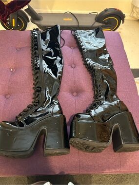 Demonia Black Over the Knee Boots